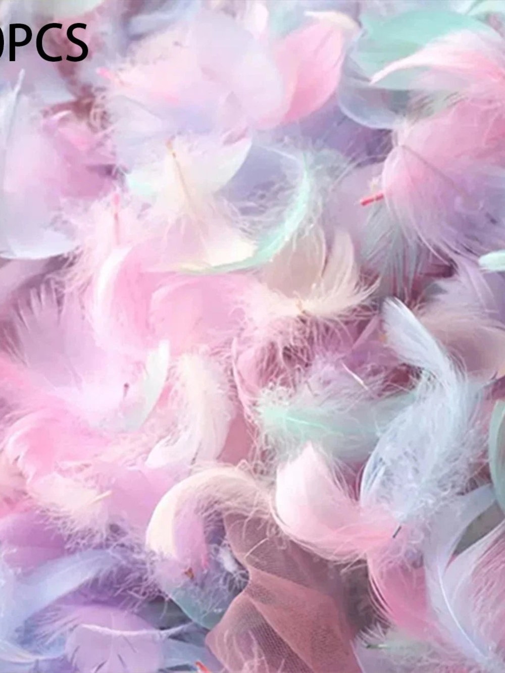 Pastel Pink & Mint Feathers for Kids Crafts - Decorative Feather Pack
